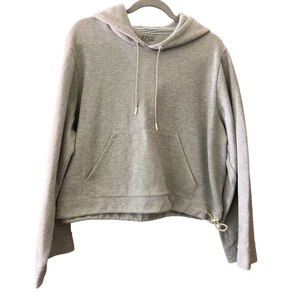 J.Crew wide long sleeve cropped pullover hoodie sweatshirt - Picture 1 of 8